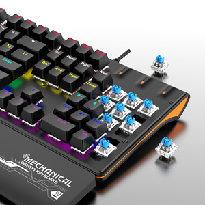 Teclado Mecánico para Juegos BAJEAL, 104 Teclas, Retroiluminación RGB, Tamaño Completo, Cableado, Anti-Ghosting, Programable, con Reposamuñecas - Product Image 4