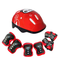 ZHOYA Ensemble de protection pour enfants 7 pièces, respirant, écologique, casque de sécurité pour enfants, genouillères, coudières, protège-poignets, football