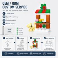 Set de Bloques de Construcción Personalizados para Puerta de Mercado Navideño, Juguete de Construcción STEM OEM, Mini Kit de Modelo Festivo, Juguetes para Niños de Marca Privada