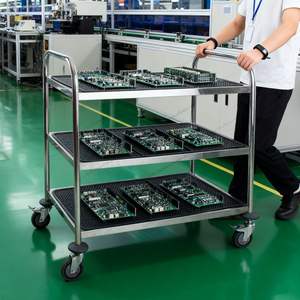 Stainless Steel ESD <b>Trolley</b> for Electronics Factory PCB Board Transport - Product Image 1