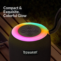 Haut-parleur portable d'extérieur en tissu avec lumière RVB dégradée, lecteur audio stéréo mini sans fil avec cordon