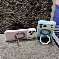 Coque de téléphone magnétique givrée simple avec support rotatif à 360°, en silicone couleur unie, anti-chute pour iPhone 18 17 ProMax