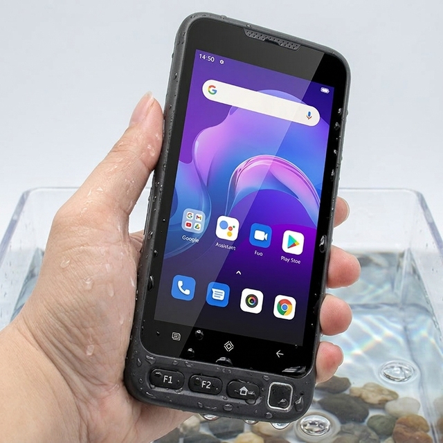 IP67 Waterproof 5 Inch Rugged Handheld Terminal V5S Fingerprint Unlock 4G Lte Industrial Android Barcode Reader Scanner PDA