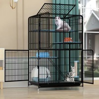 Enclos extérieur pour chat à double ou triple étage, grande cage pour chat, espace de loisirs libre, villa pour chat, boîte en fer thermolaqué adaptée aux animaux de compagnie