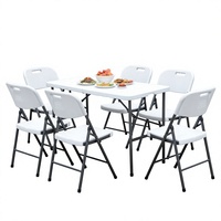 Table pliante portable en fer 122 cm, design moderne pour entrepôt, parc, utilisation en extérieur