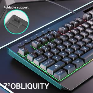 <span class=keywords><strong>Clavier</strong></span> de jeu compact filaire Umila New <span class=keywords><strong>Clavier</strong></span> Français 87 touches <span class=keywords><strong>AZERTY</strong></span> rétroéclairé RGB à membrane multifonction - Product Image 4