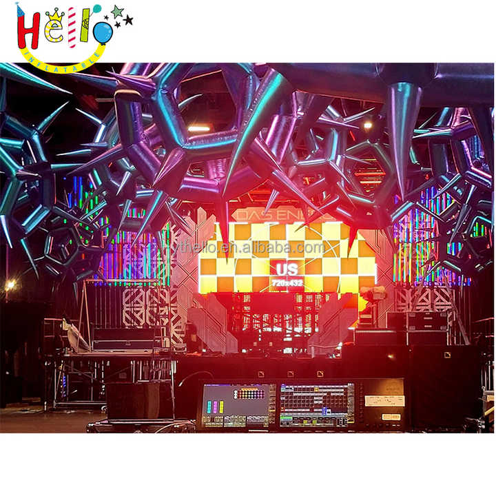 Nightclub Inflatable Stage Decorations Giant Inflatable Star with LED ...