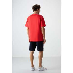 Conjunto de Pantalones Cortos Oversize de Algodón Azul Marino para Hombre Fiesta, Transpirables 85250 - Product Image 1
