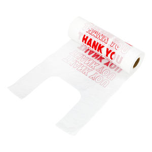 Sacs en plastique de type T-shirt avec message de remerciement, sacs T-shirt personnalisés en rouleau - Product Image 6