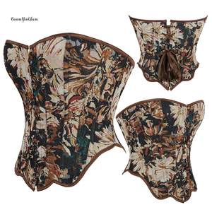 Nuevo tamaño XS Coffee Petal Curl Body Shaping Ropa Trenzada Sexy Cross-border Overbust Corset Top - Product Image 1