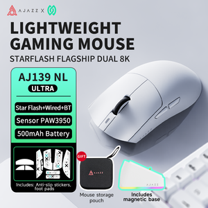 เมาส์เกมมิ่งไร้สาย AJAZZ AJ139NL V3 Ultra พร้อมแท่นชาร์จแม่เหล็ก RGB, 42000DPI, PAW3950, แบตเตอรี่ 500mAh สำหรับเป็นของขวัญสำหรับเกมเมอร์ PC - Product Image 5