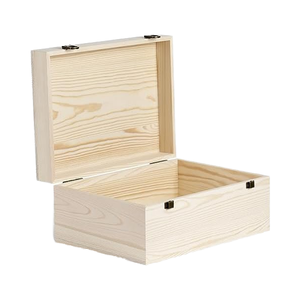 2 Pack Large Pine Storage Wooden Boxes Unfinished Wood Box Lid for Crafts Art DIY Memory Keepsake Wall Signs