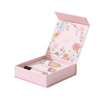 Boîte cosmétique magnétique en papier rigide rose personnalisée, écologique, biodégradable, réutilisable, de luxe, OEM, pour les soins de la peau et le maquillage