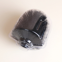 Brosse de toilette avec tête plate ronde poils touffus peut accrocher au mur pour ménage salle de bain toile bol nettoyage