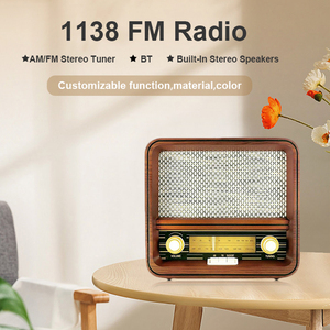 Loa Âm Thanh Nổi Bằng Gỗ Thật Tích Hợp Radio DAB + FM Cổ Điển Loa Răng Xanh Đài Phát Thanh Cổ Điển Thiết Kế Đài Fm - Product Image 2