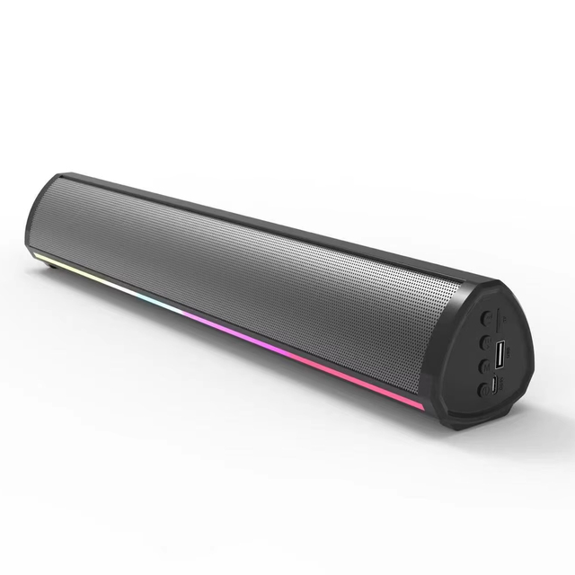 Portable Mini Soundbar Flashing Lights Loud Wireless for Bluetooth Speaker System Blue Tooth Bass Woofer for Computer Mobile
