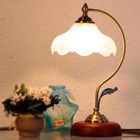 Lampe de table vintage en forme de tulipe avec base en fer - Alimentation secteur LED lumière blanc chaud pour ambiance de chevet et de salon (garantie 3 ans)
