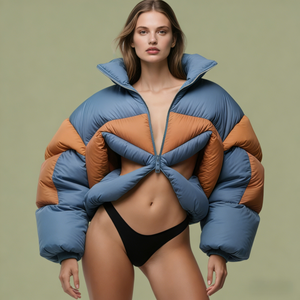 Piumino Corto Personalizzato 800FP Trapuntato Softshell Invernale di Lusso da Donna di Alta Qualità Cappotto Outdoor per Signora - Product Image 4