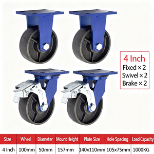 swivel caster <b>with</b> directional <b>lock</b> straight line tracking long distance transport warehouse cart easy - Product Image 2
