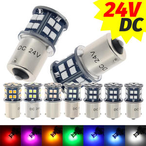 ไฟเบรกรถบรรทุก 24V ไฟเลี้ยว ไฟถอยหลัง หลอดไฟ LED RGB 24V P21W สีขาว เหลือง แดง หลอดไฟ LED Ba15s P21w สำหรับรถบัส - Product Image 3