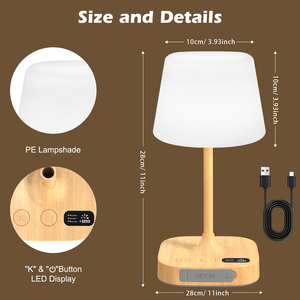 4000mAh Waterproof IP55 Shower Bath <b>Lamp</b>, Cordless LED Table <b>Lamp</b> with LED Display,Rechargeable Dimmable Light for Bed Bathroom - Product Image 5