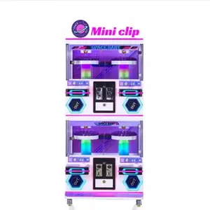 Persoonlijke Clip Sticker Kaart Klem Machine Klauw Kraan Munt Bedienen Op Maat 4 Spelers Mini Boutique Clip Prijs Spel Machines