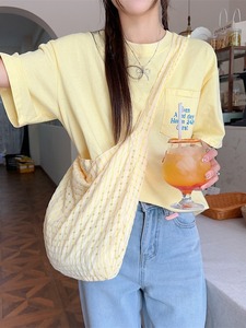 Sac bandoulière en toile ajouré à motif écossais, nouvelle collection été, couleur bonbon fraîche, vente en gros - Product Image 2