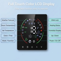 Termostato Inteligente WiFi con Pantalla LCD Circular Táctil a Color, Ahorro de Energía, Visualización de Humedad, para Calefacción de Agua y Gas, Fabricante OEM