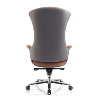 Chaise de bureau ergonomique de luxe moderne pour cadres, PDG et dirigeants, dossier haut, appui-tête fixe, siège pivotant en cuir, dossier croisé en maille