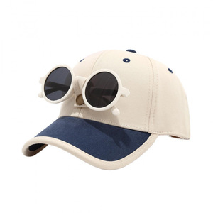 Casquette de baseball en coton pour enfants avec motif de lunettes, pour les 2-6 ans, chapeau de protection solaire style hip-hop - Product Image 2