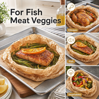 Grand sac de cuisson en papier sulfurisé jetable pour la cuisine, résistant à la graisse, pour rôtir viande et légumes, sacs en papier antiadhésifs