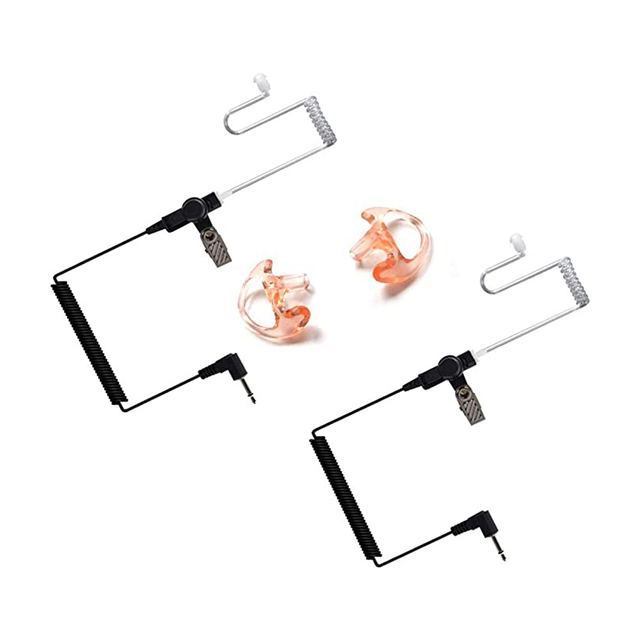 High Quality 3.5mm Sports Personnel Listen Only Acoustic Tube Earpiece with One Pair Medium Earmolds for Speaker Mics