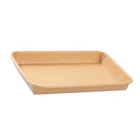 Boîte à lunch carrée jetable biodégradable robuste personnalisée en gros pour sushis, restauration rapide, plats à emporter, restaurant, en kraft, gratuite