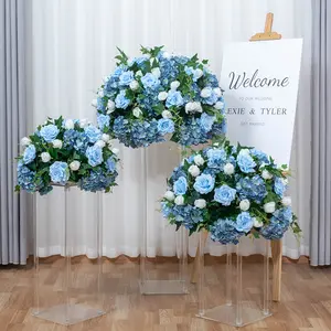 SN-D015 prêt à l'emploi Faux multicolore grande boule de fleurs Bouquet pièce maîtresse boules de fleurs pour la décoration de mariage