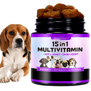 Compléments alimentaires à mâcher pour animaux de compagnie Oimmal, 15 en 1, multivitamines, friandises molles pour chiens, soutien de l'immunité, de la digestion, des articulations, de la santé cardiaque, édition limitée - Product Image 1