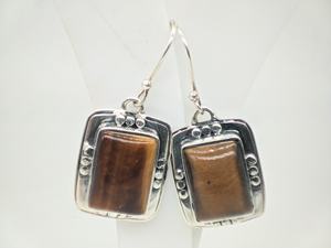 Pendientes de Plata de Ley 925 Hechos a Mano con Ojo de Tigre, Joyería de Piedras Preciosas Naturales, Pendientes Colgantes Bohemios de Moda para Mujer, Venta al por Mayor - Product Image 6