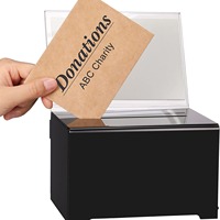 Boîte de rangement alimentaire carrée en acrylique avec verrouillage, boîte à dons, boîte à cartes de visite, boîte à billets, boîte à suggestions - Transparente et durable