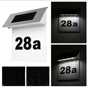 Luz de señal de dirección con energía solar LED a prueba de agua, lámpara solar para exteriores para puerta de hotel de <span class=keywords><strong>casa</strong></span> - Product Image 3
