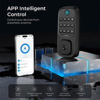 Serrure de porte intelligente LNDU WL01 avec application Tuya, télécommande, mot de passe, empreinte digitale, déverrouillage sans clé, compatible Google Alexa, serrure numérique vocale