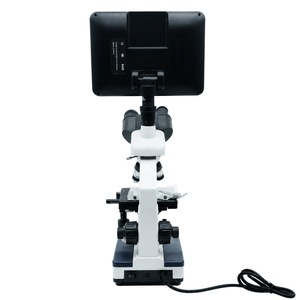 Microscope biologique composé avec écran LCD de 10,1 pouces, oculaire WF10X, objectifs achromatiques 4X-100X, condenseur d'Abbe - Product Image 4