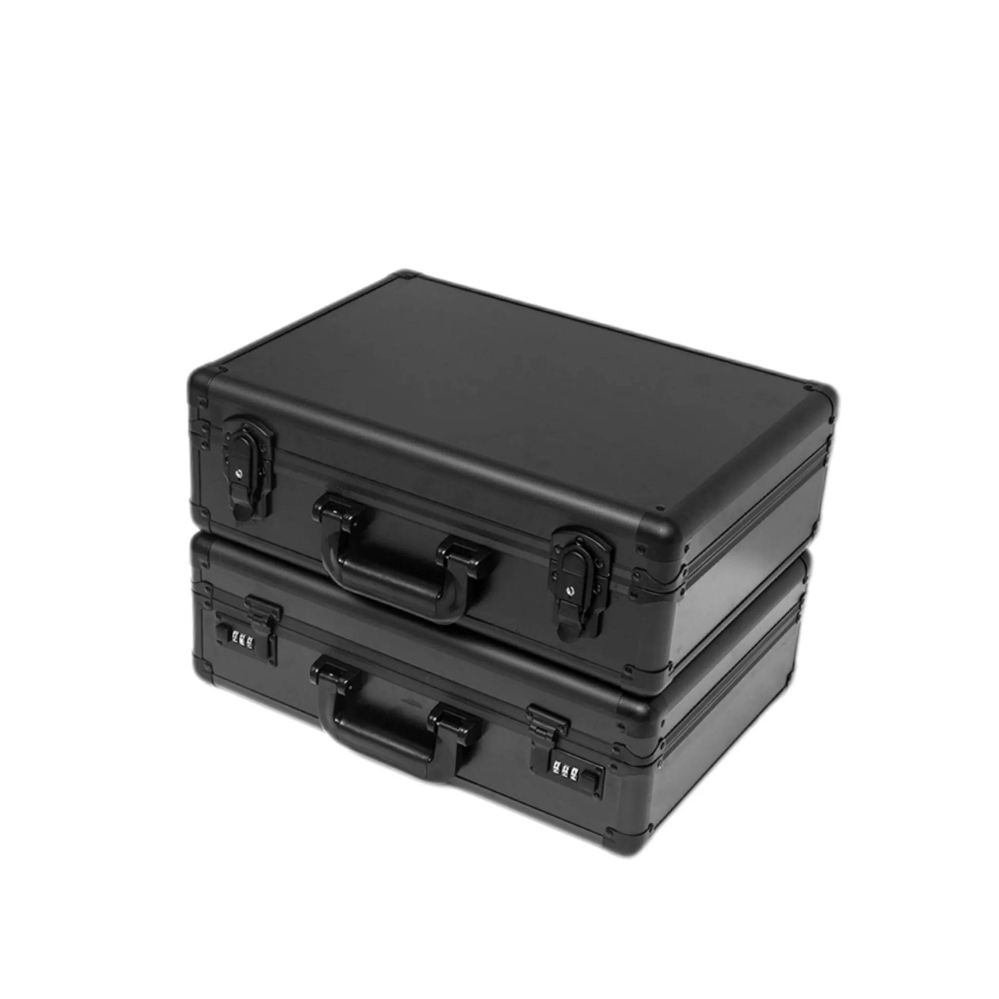 यूनिवर्सल एल्यूमिनियम स्टोरेज बॉक्स पोर्टेबल हैंडहेल्ड टूल केस खाली ब्रीफकेस डिजाइन के साथ ईवीए फोम सामग्री OEM/ODM अनुकूलन योग्य