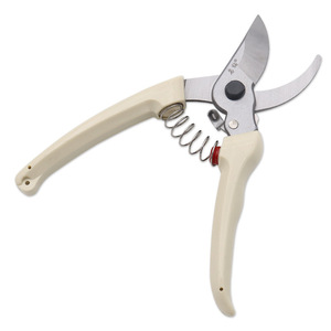 Sécateur de jardin à lames croisées en acier au carbone, coupe maximale 5 mm, pour droitier, manche gris, conception à ressort - Product Image 1