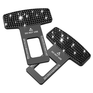 2 pz/set di sicurezza per auto con fibbia in metallo Bling Bling per cintura di sicurezza con convertitore di tensione accessorio per auto seggiolino auto nuovo Design - Product Image 1