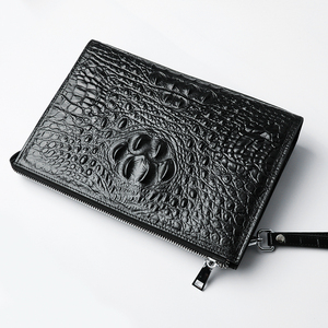 Long <span class=keywords><strong>portefeuille</strong></span> en <span class=keywords><strong>cuir</strong></span> de crocodile pour hommes avec fermeture à glissière à la mode, fabriqué à la main pour le voyage - Product Image 1