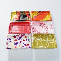 Boîte d'emballage de sushi jetable NO.3, paquet rond transparent en plastique de bonne qualité boîte à gâteaux, conteneur à emporter 50 pièces