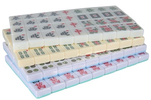 Mahjong personnalisé à double couche opaque avec gravure sur le devant, tuiles uniques et colorées, américain, chinois, hongkongais, singapourien, japonais - Product Image 5