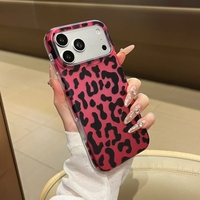 Coque IMD Léopard Zèbre pour iPhone 17 16 15 14 13 18 Pro Max, Housse Arrière Antichoc de Luxe Colorée pour Téléphone Portable
