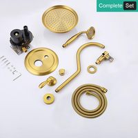 Ensembles de robinets de douche en or brossé Système de douche de pluie antique complet dans la vanne murale en laiton avec kit de garniture pour salle de bain