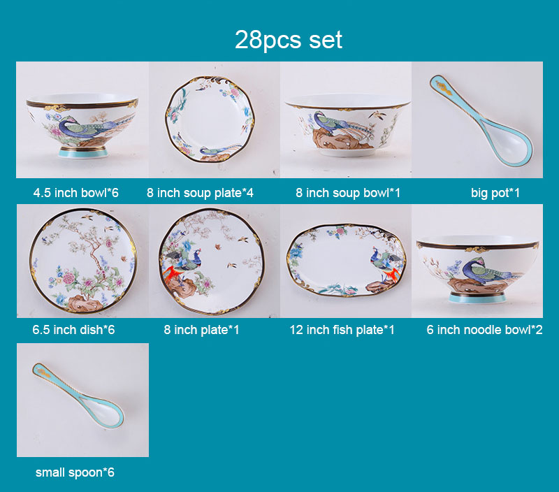 juego blanco de 28 piezas B