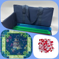 Juego de Mahjong Americano Automático de Lujo Moderno, de Acrílico ABS y Goma, para 4 Jugadores, 160 Fichas, con Tapete Plegable y Bolsa, para la Familia